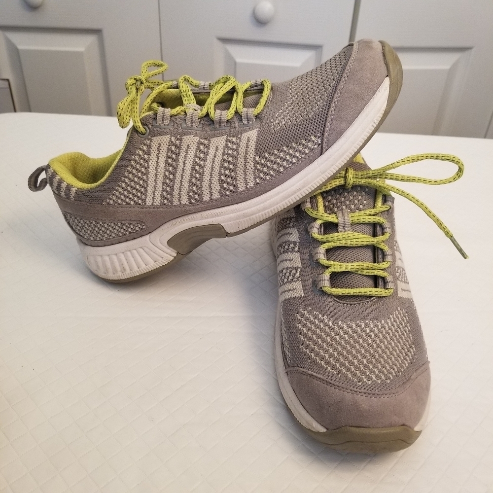 Orthofeet Biofit Coral 987 Athletic Shoes Womens 10 M Gray Yellow Orthopedic